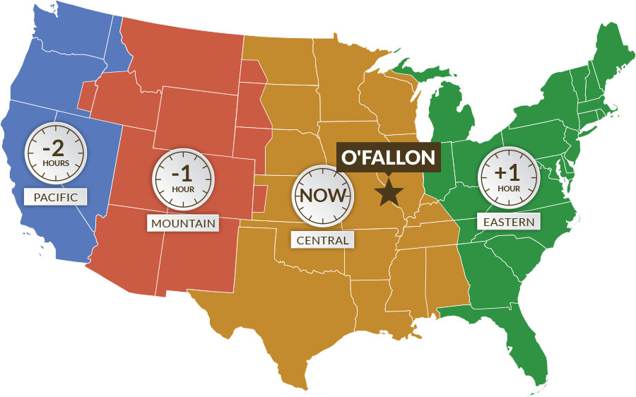 O'Fallon time zone map